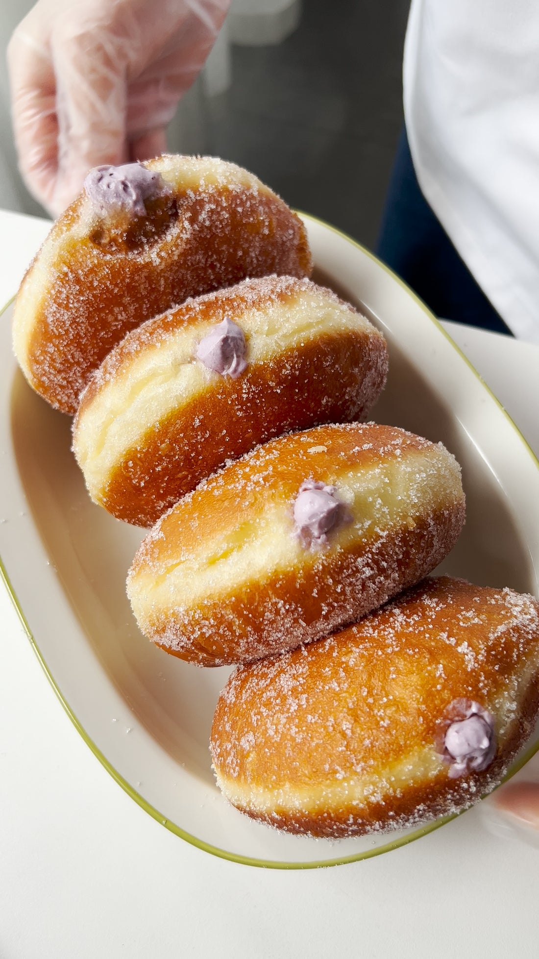 Fried Donuts with Homemade Blueberry Jam Filling
