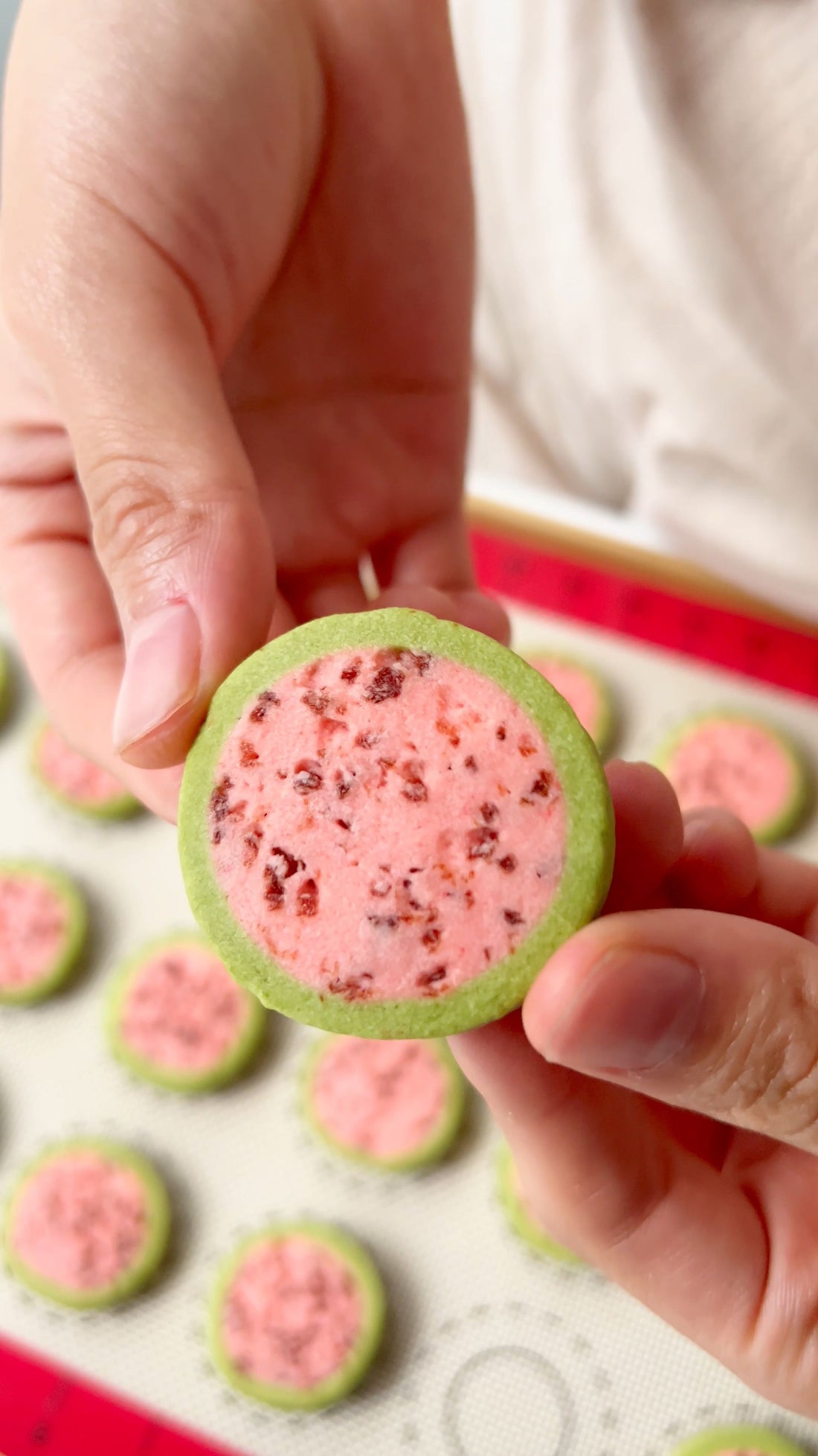 Strawberry Matcha Cookies