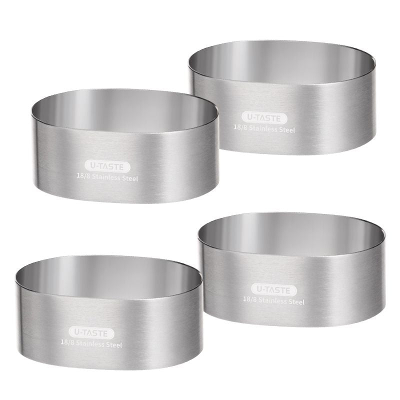 18/8 Stainless Steel Half-Cooked Cheesecake Mold Set of 4