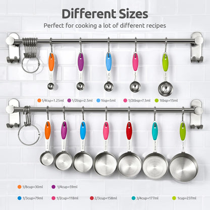 12 Piece Measuring Cups and Spoons Set in 18/8 Stainless Steel