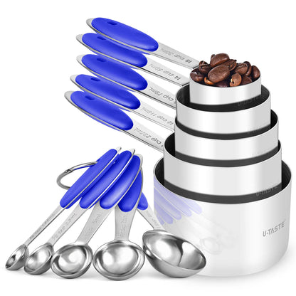 Measuring Cups and Spoons Set in 18/8 Stainless Steel