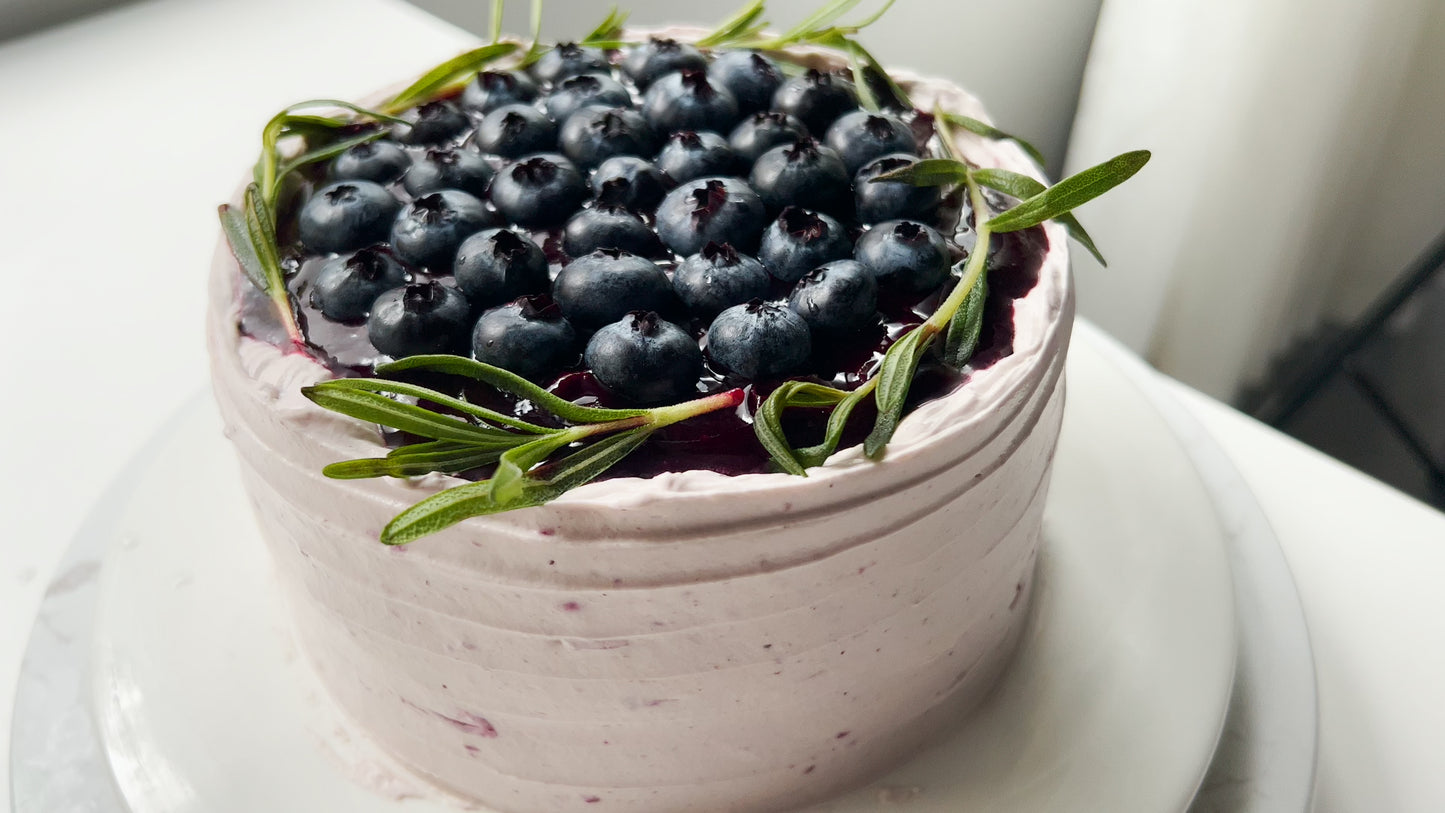 Blueberry Cream Cake Recipe (In English; Digital Download; PDF Form; 1 Tutorial Video)